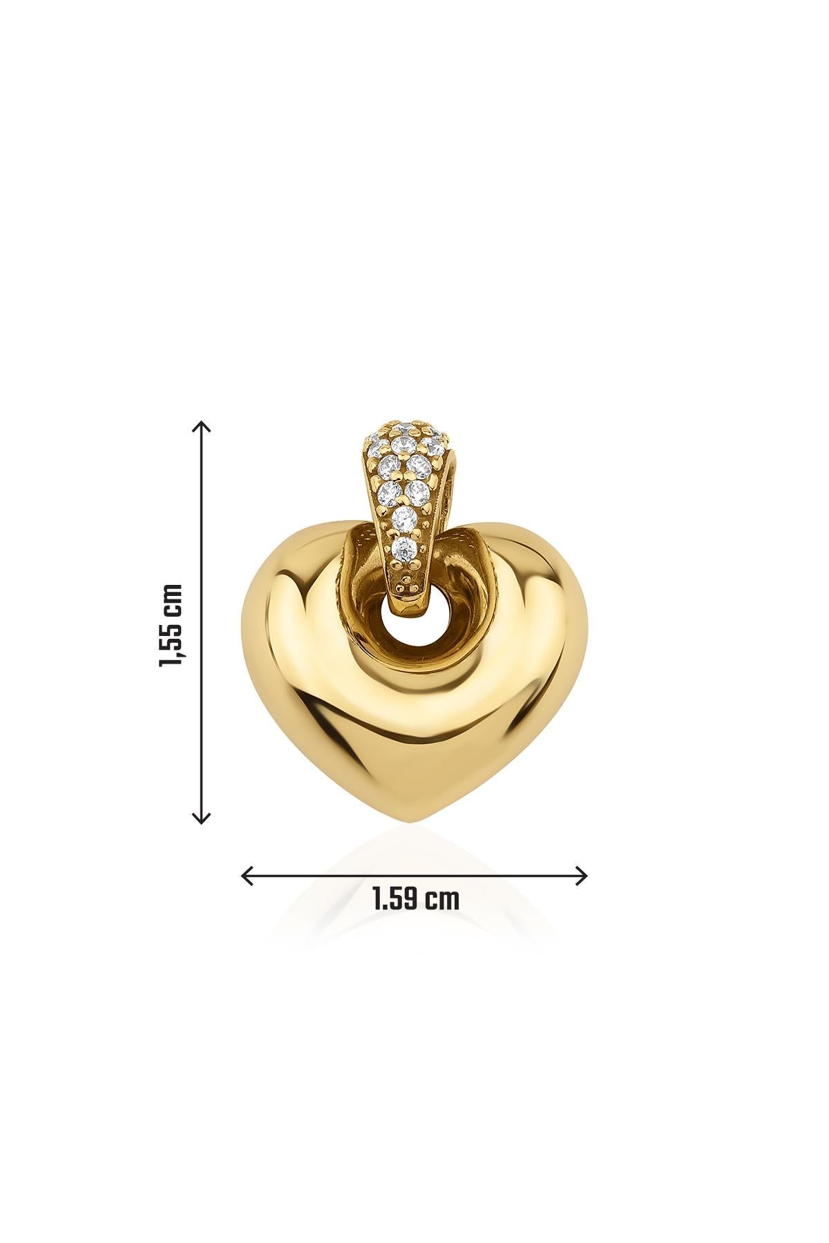 Ciondolo a forma di cuore seducente da 14 ct-2