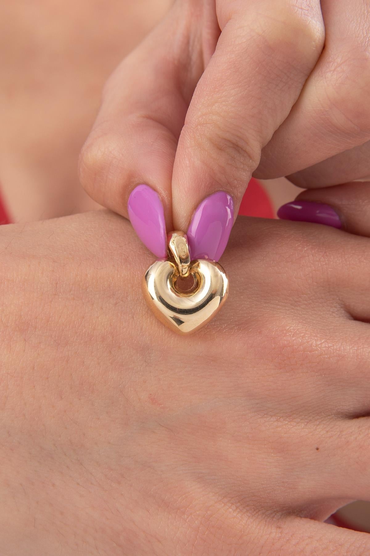 Ciondolo a forma di cuore seducente da 14 ct-3