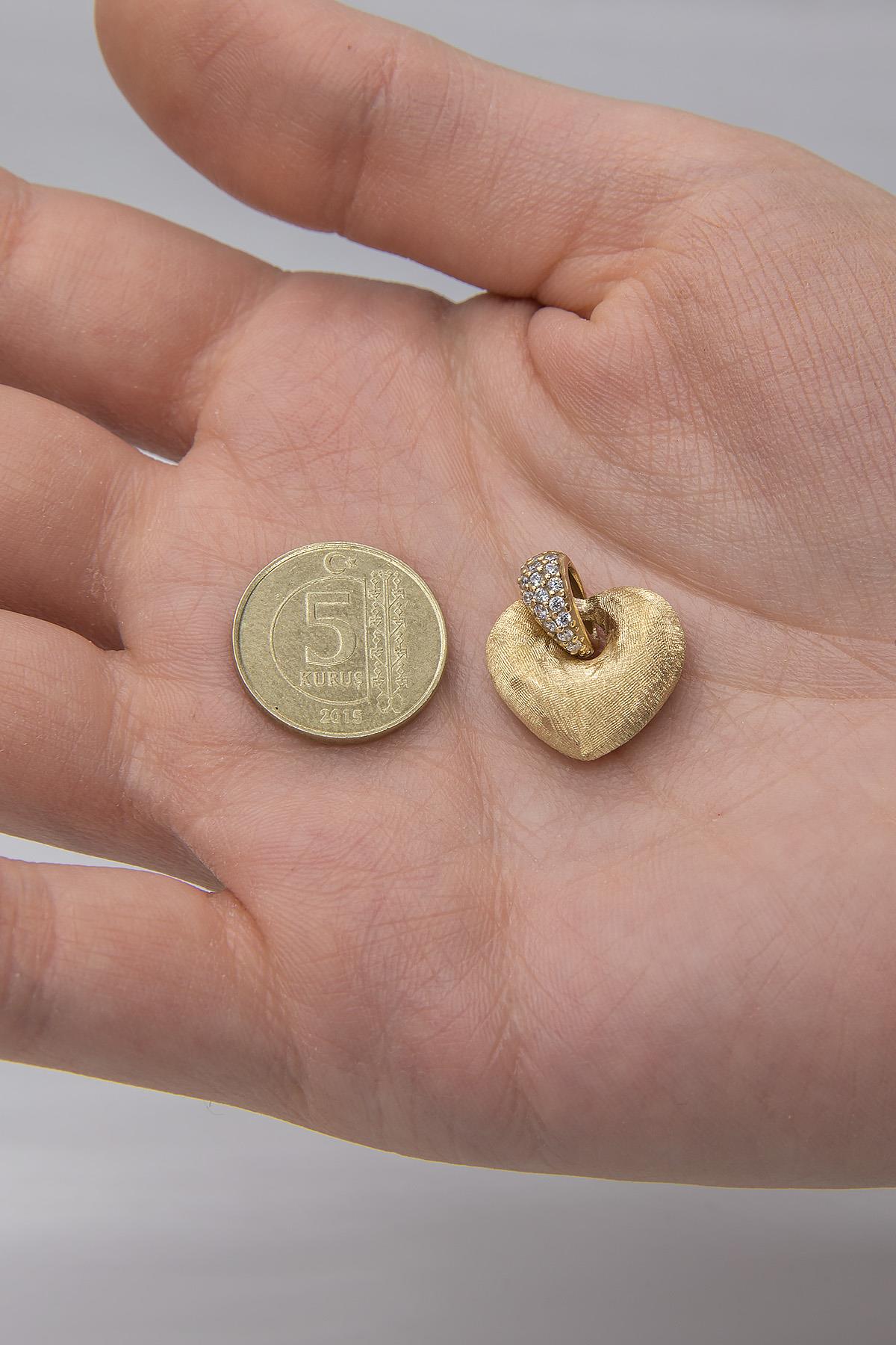 Pendente a forma di cuore incantevole da 14 ct-1