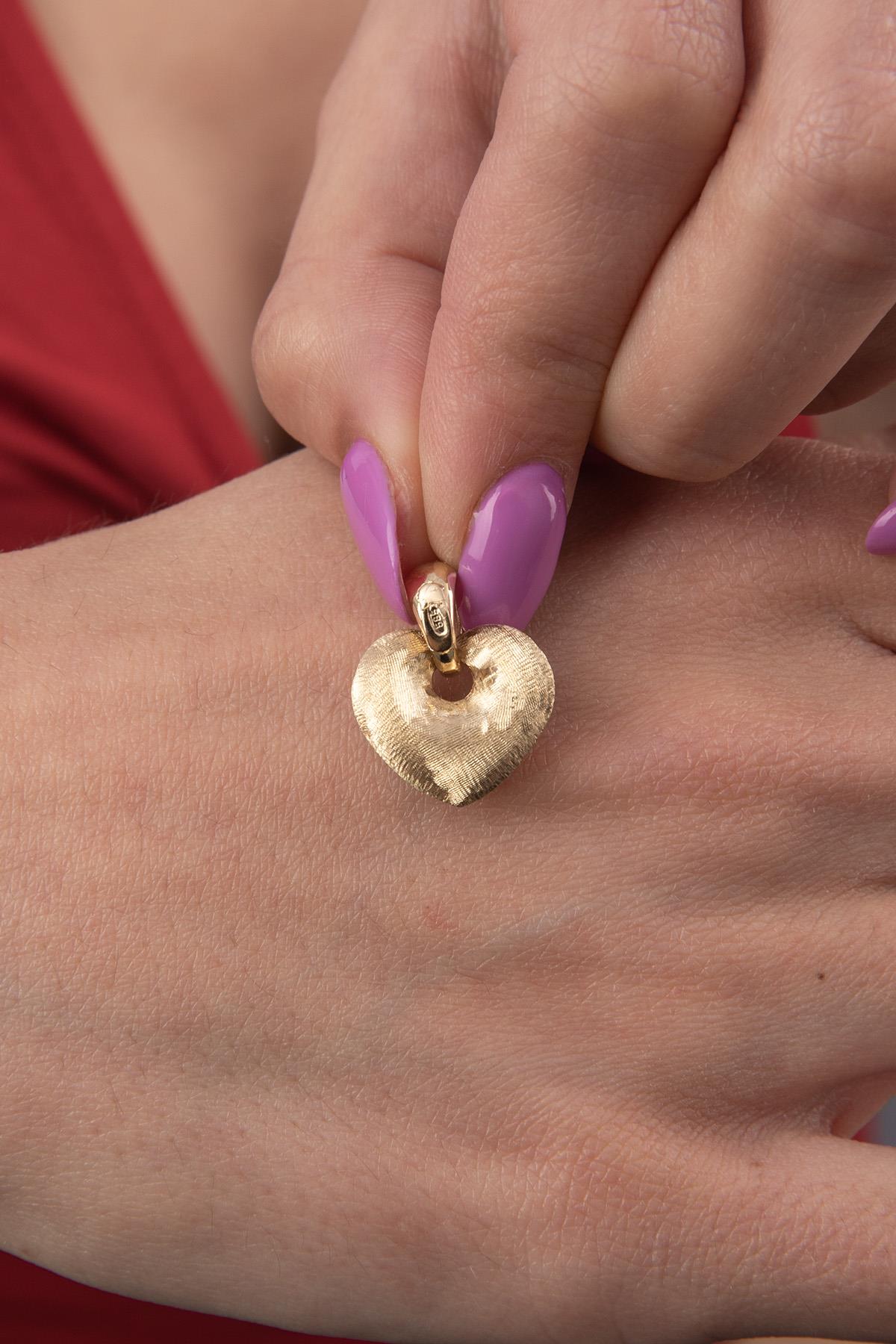 Pendente a forma di cuore incantevole da 14 ct-3