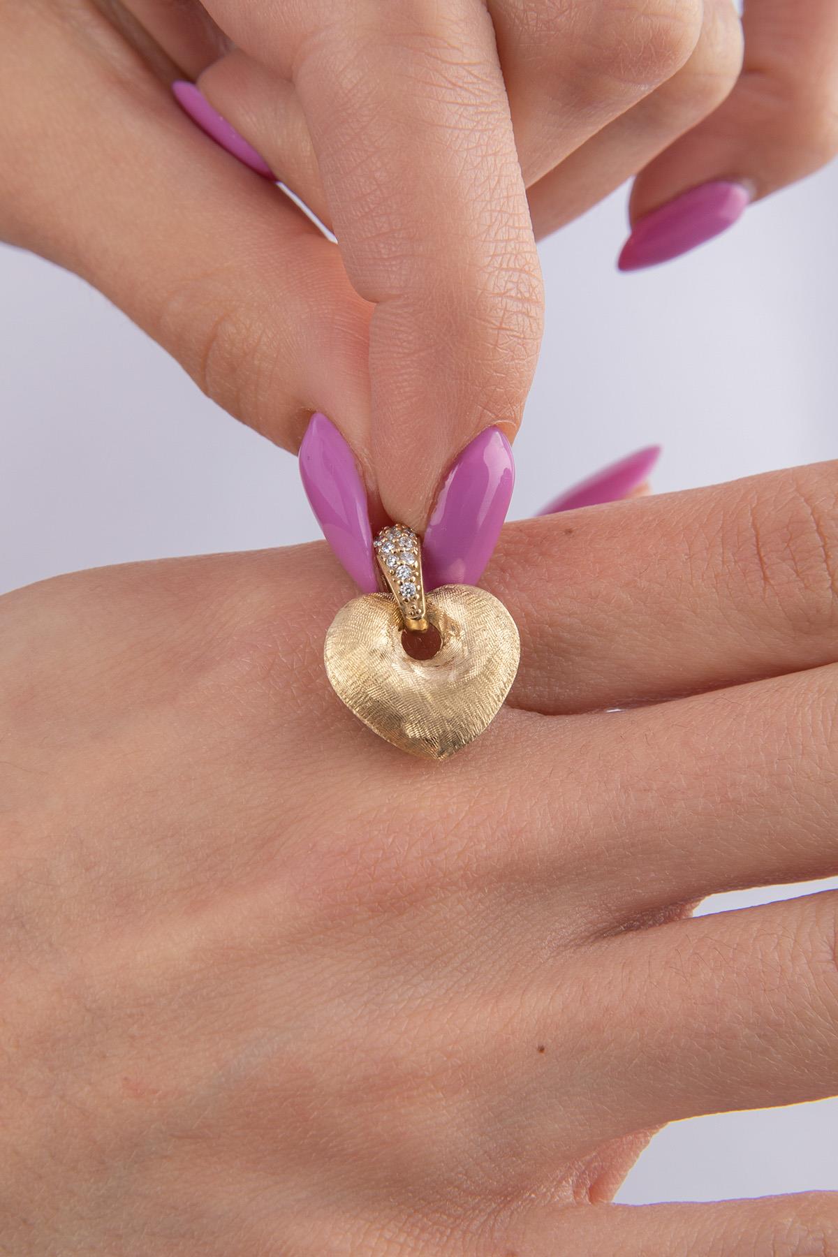 Pendente a forma di cuore incantevole da 14 ct-4
