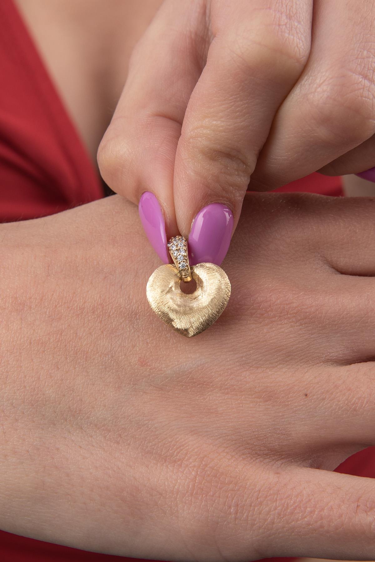 Pendente a forma di cuore incantevole da 14 ct-0