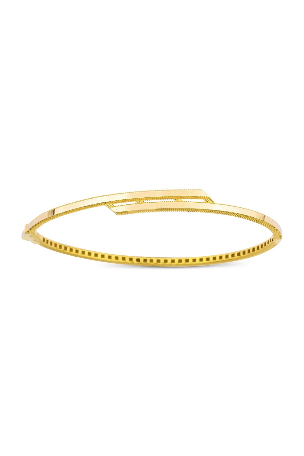 Bracciale rigido angolare in oro da 14 ct e 22 ct-0