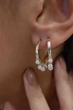 Orecchini con 5 pietre in oro 14 ct-1