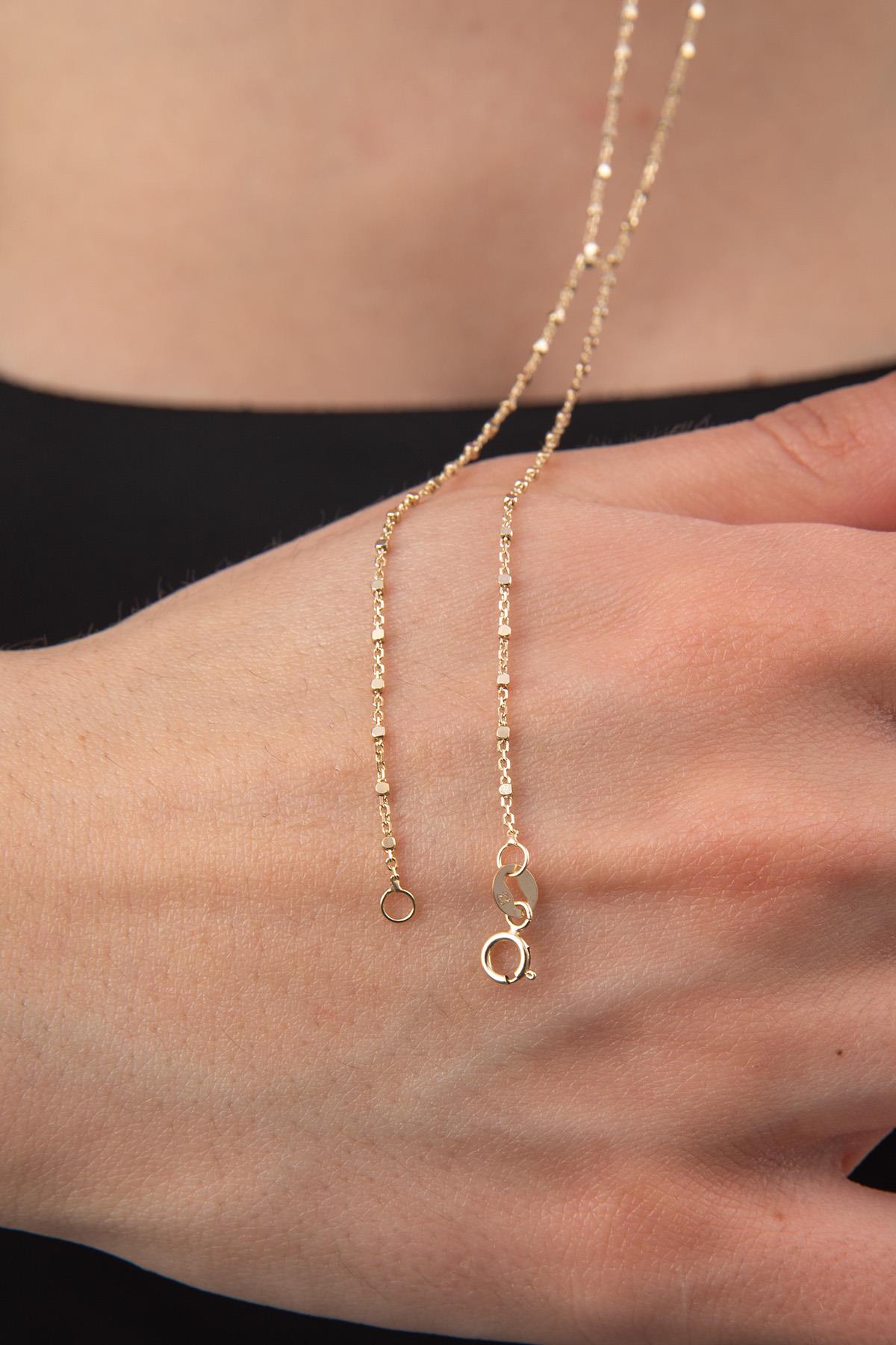 Catena a mano cubica in oro da 14 ct-4