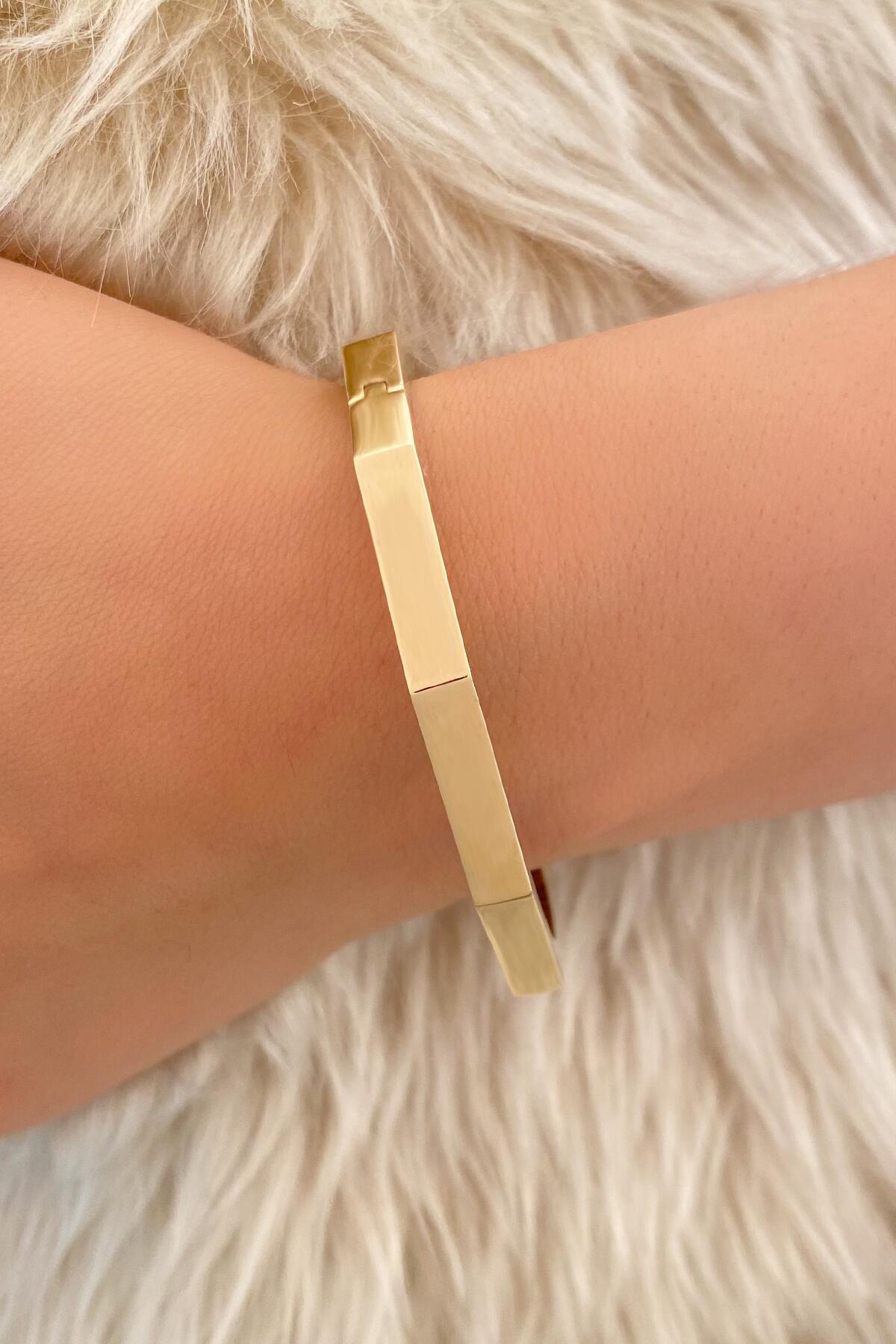 Bracciale rigido ottagonale in oro 14 ct-0