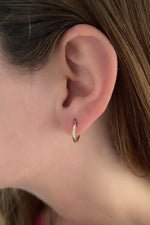 14ct  Gold Plain Hoop Earrings-0