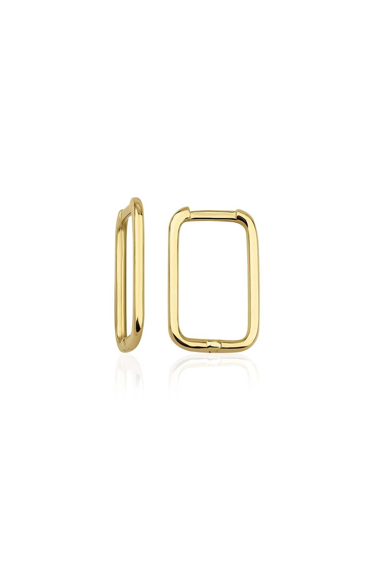Orecchini Huggie a forma di U sottile in oro da 14 ct-0