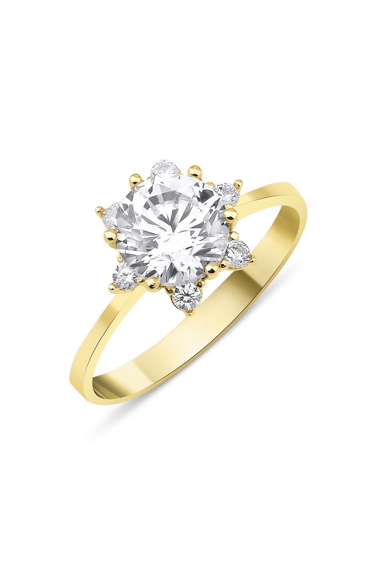 Anello con rosa di loto in oro giallo da 14 ct 2-0