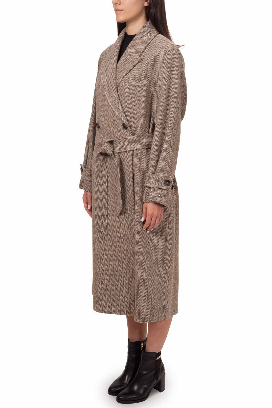 TOMMY HILFIGER - Trench oversize da donna in lana spigata-10