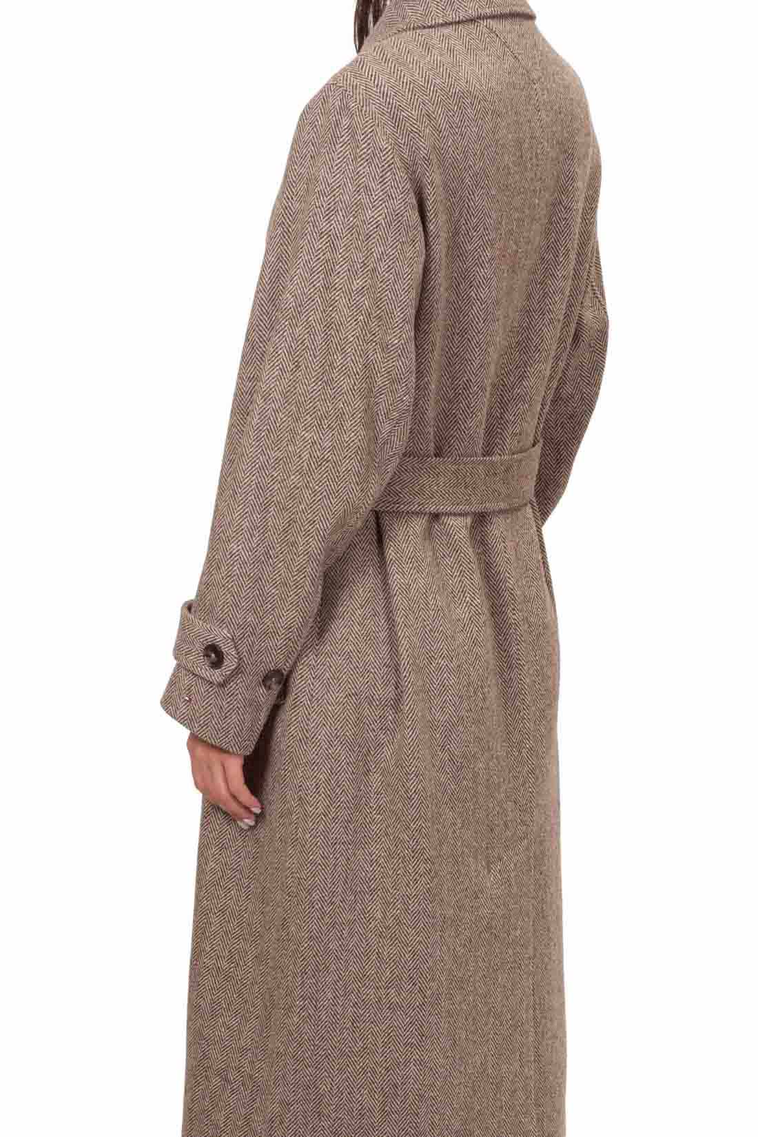 TOMMY HILFIGER - Trench oversize da donna in lana spigata-1